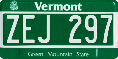 VT license plate ZEJ297