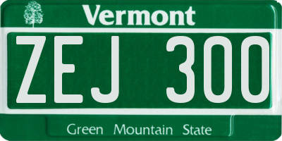VT license plate ZEJ300