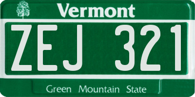 VT license plate ZEJ321