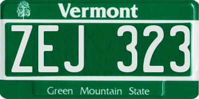 VT license plate ZEJ323
