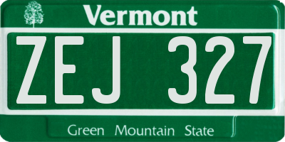 VT license plate ZEJ327