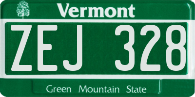 VT license plate ZEJ328