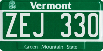 VT license plate ZEJ330