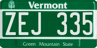 VT license plate ZEJ335