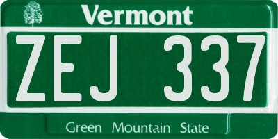 VT license plate ZEJ337
