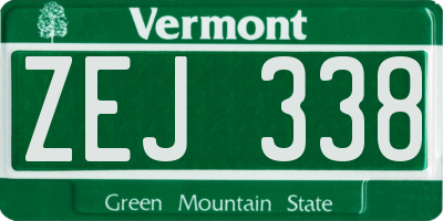 VT license plate ZEJ338
