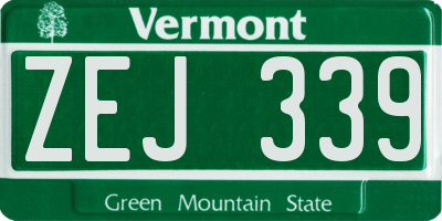 VT license plate ZEJ339