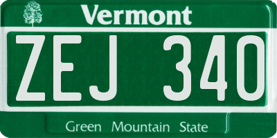 VT license plate ZEJ340