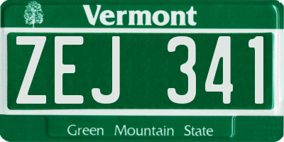 VT license plate ZEJ341