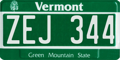 VT license plate ZEJ344