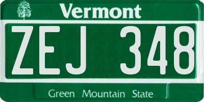 VT license plate ZEJ348