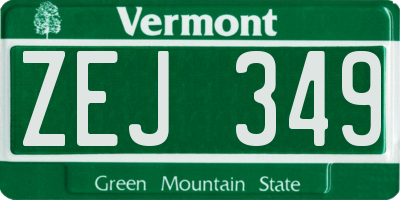 VT license plate ZEJ349