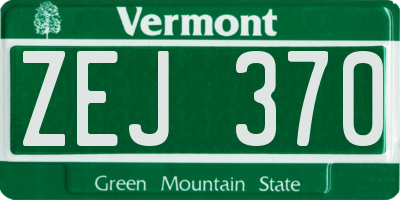 VT license plate ZEJ370