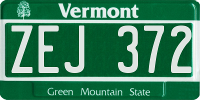 VT license plate ZEJ372