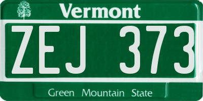 VT license plate ZEJ373