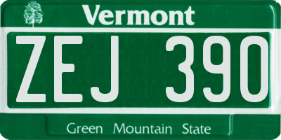 VT license plate ZEJ390