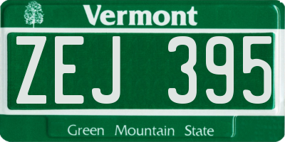 VT license plate ZEJ395