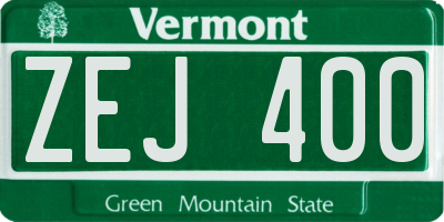 VT license plate ZEJ400