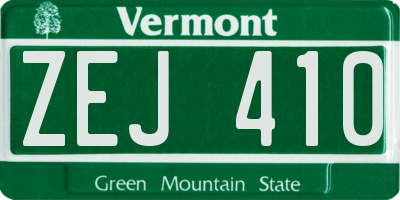 VT license plate ZEJ410