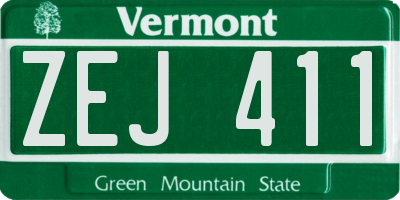 VT license plate ZEJ411