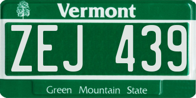 VT license plate ZEJ439