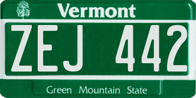 VT license plate ZEJ442