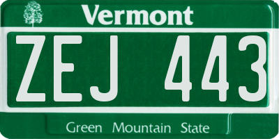 VT license plate ZEJ443