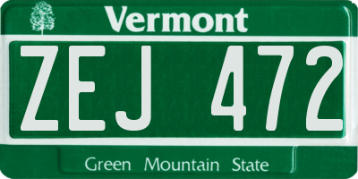 VT license plate ZEJ472