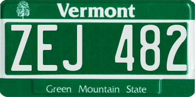 VT license plate ZEJ482