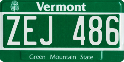 VT license plate ZEJ486