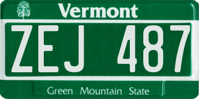 VT license plate ZEJ487