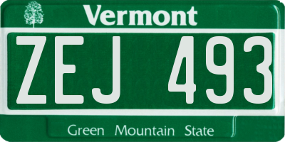 VT license plate ZEJ493