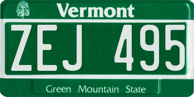 VT license plate ZEJ495
