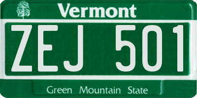 VT license plate ZEJ501