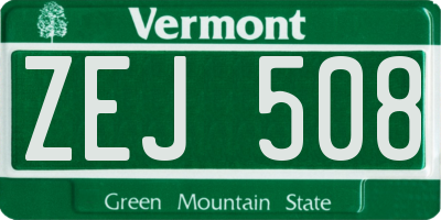 VT license plate ZEJ508