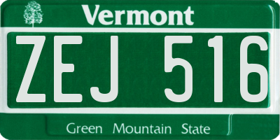 VT license plate ZEJ516