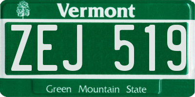 VT license plate ZEJ519