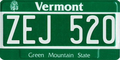 VT license plate ZEJ520