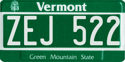 VT license plate ZEJ522