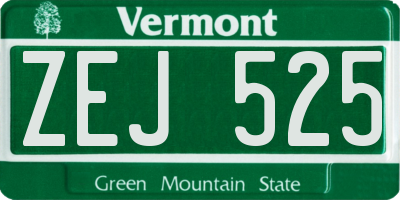 VT license plate ZEJ525