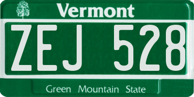 VT license plate ZEJ528