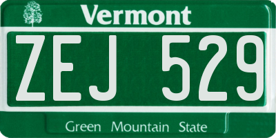 VT license plate ZEJ529