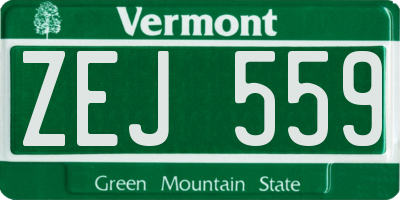 VT license plate ZEJ559