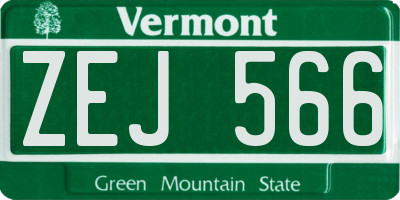 VT license plate ZEJ566