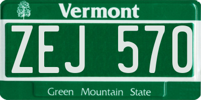 VT license plate ZEJ570