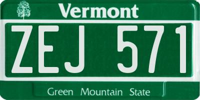 VT license plate ZEJ571