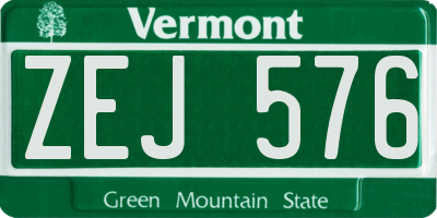 VT license plate ZEJ576