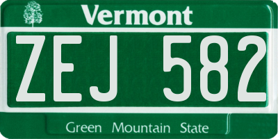 VT license plate ZEJ582