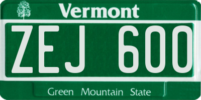 VT license plate ZEJ600