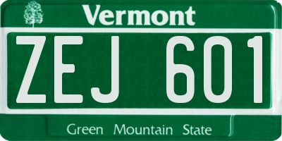 VT license plate ZEJ601